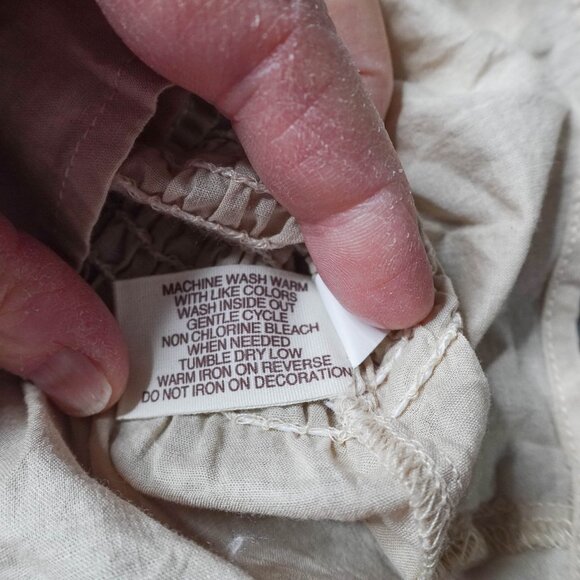 Mudd Womens Top Small Tan Boho Peplum Indie Artsy Clean Girl Studded NEW - Picture 9 of 14